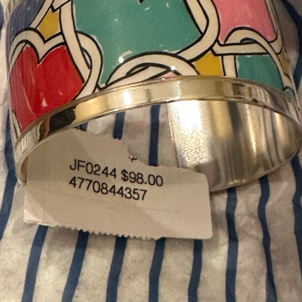 Brighton Colorful Heart Pattern Enamel Cuff Bracelet - Multicolor - Picture 2 of 3